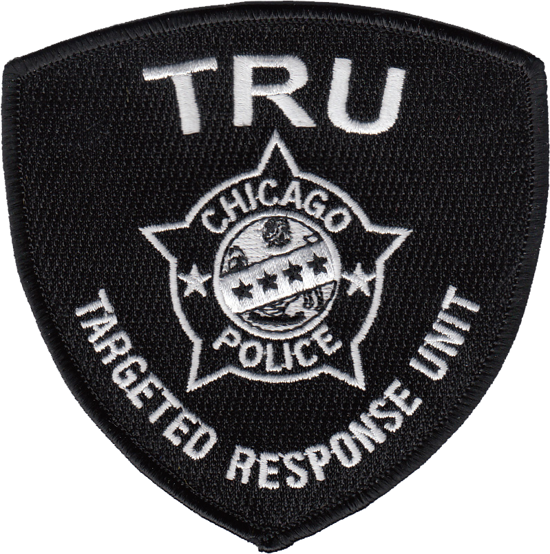 CHICAGO POLICE SHOULDER PATCH: Targeted Response Unit (TRU) Black