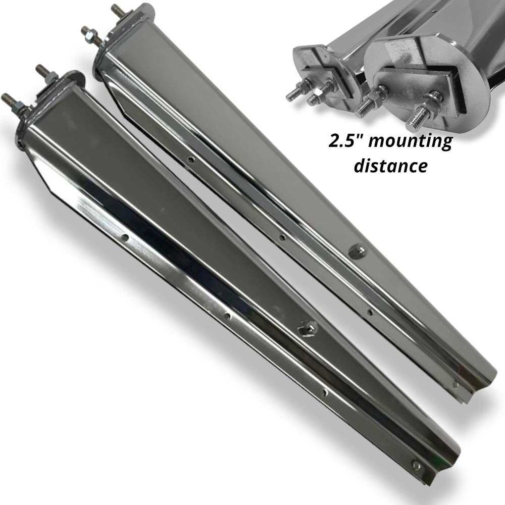 Mud Flap Hangers Chrome 30" Spring loaded Peterbilt Kenworth Mack 2.5" Pattern