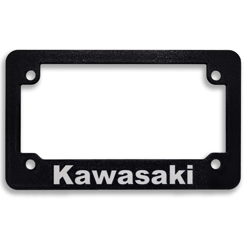 For Kawasaki Motorcycles Textured License Plate Frame ALL MODELS (WHITE)