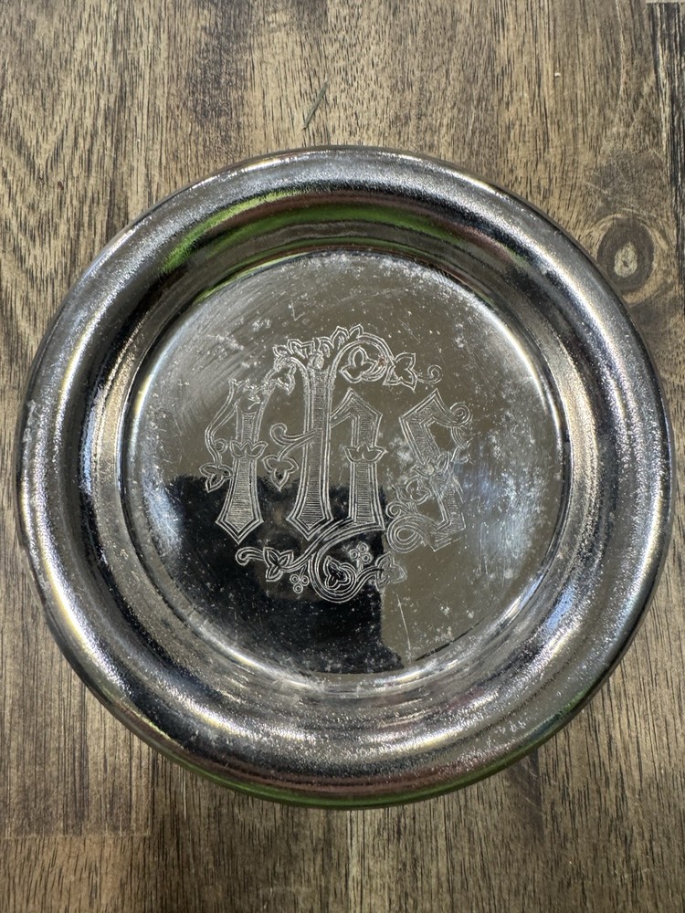 2 Eucharistic Serving Plate Small Silver Plated