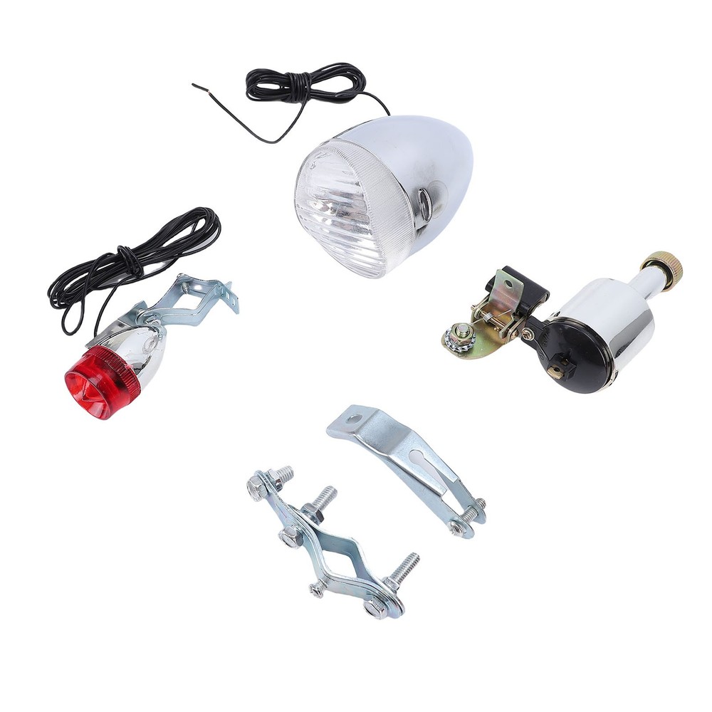 Durable Bicycle Generator Headlight&Tail Light Kit Easy Installation Safety Set