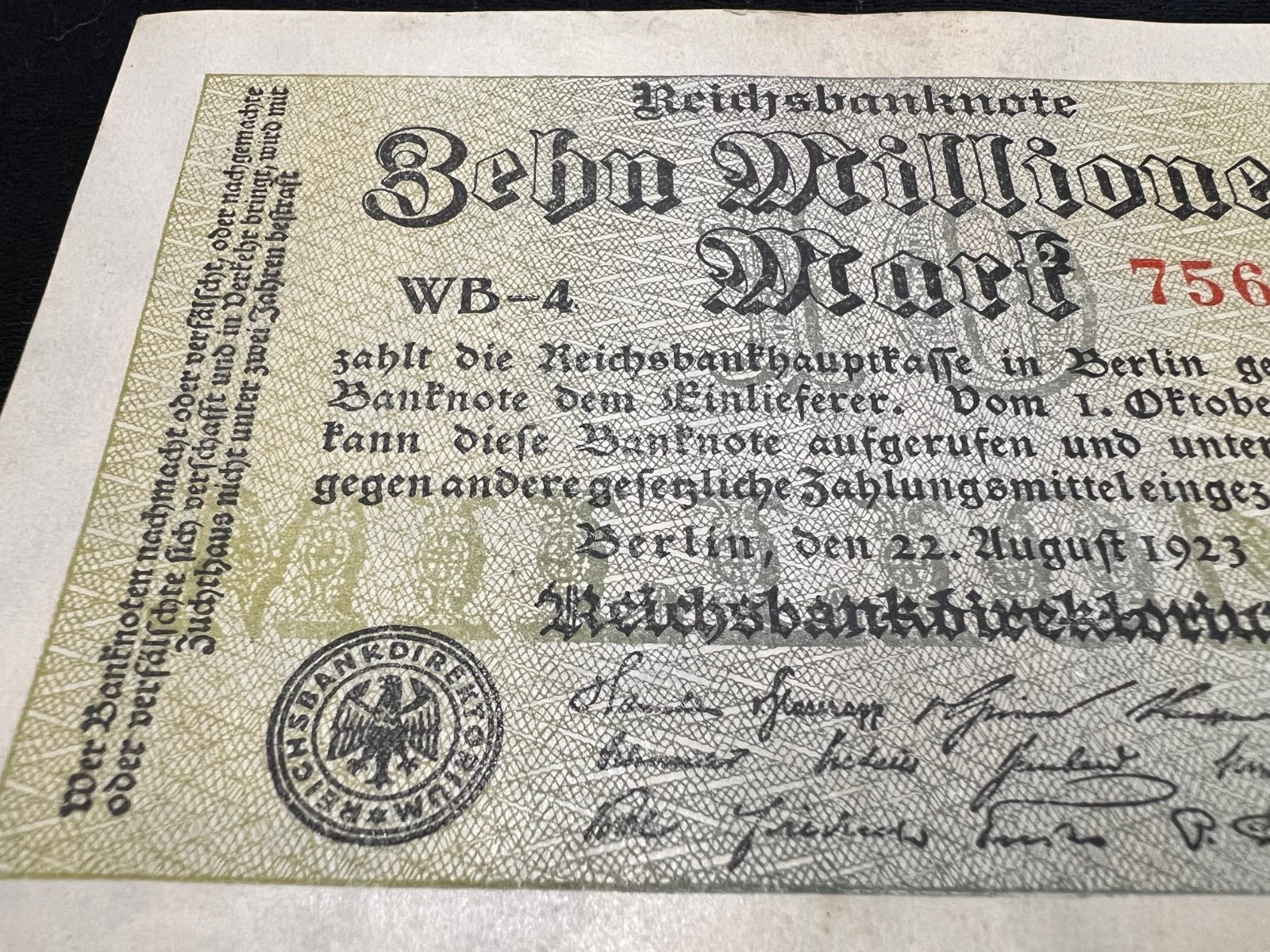 2x 1923 Germany 10 Million Mark Berlin WWI Pre WWII Banknote Paper Money Kaiser