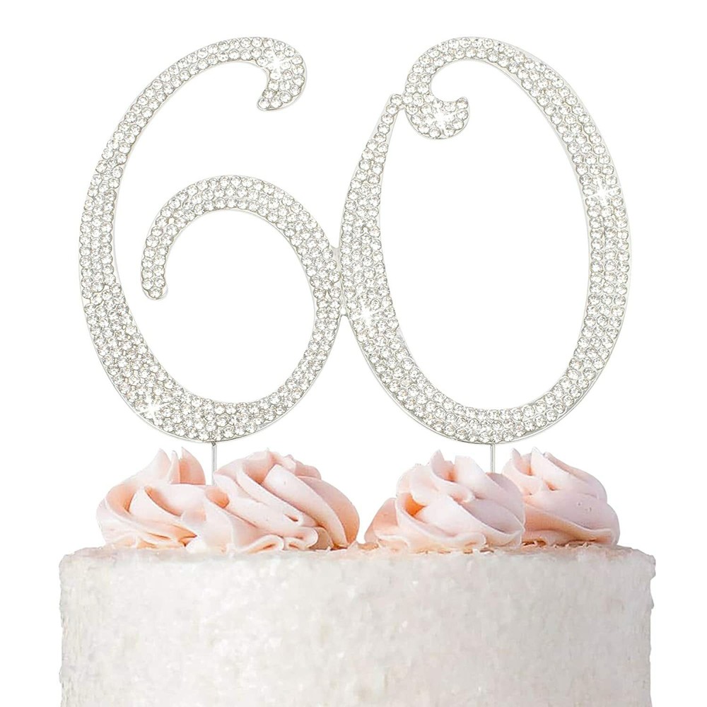 60th Crystal Cake Topper