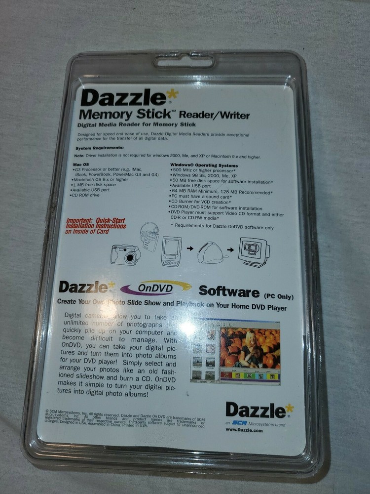 L505 new Dazzle CompactFlash Reader/Writer Digital Media Read Software DM-8000