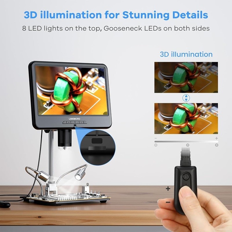 10.1'' LCD Coin Digital Microscope Full View for Error Coins Soldering Camera