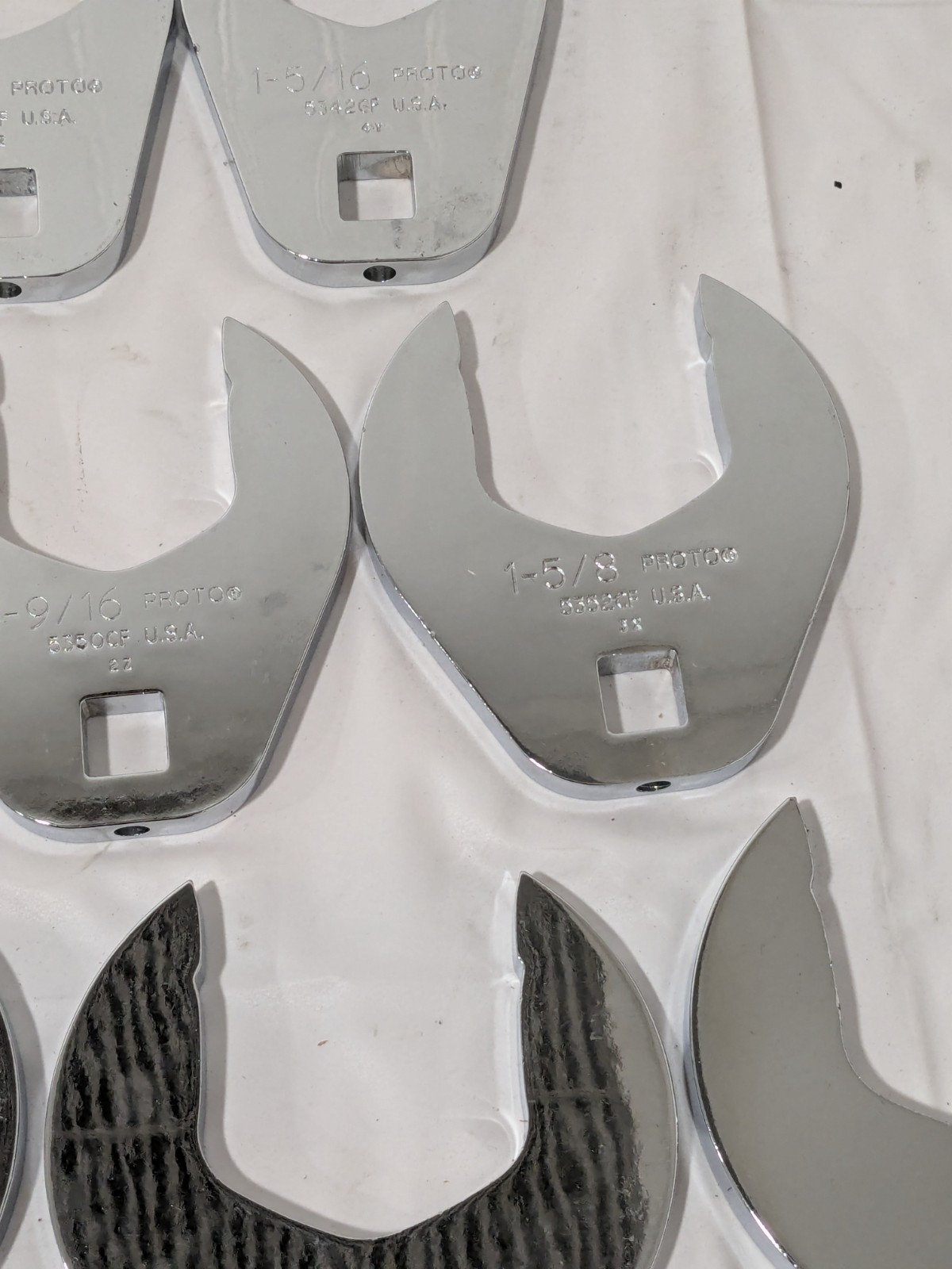 Proto 15 Pc 1/2" Drive Open End Crowfoot Wrench Set 1-1/16 to 2" J53001CF