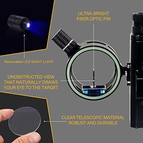 Compound Bow Sight Single or Five Pin with Scope Right Hand