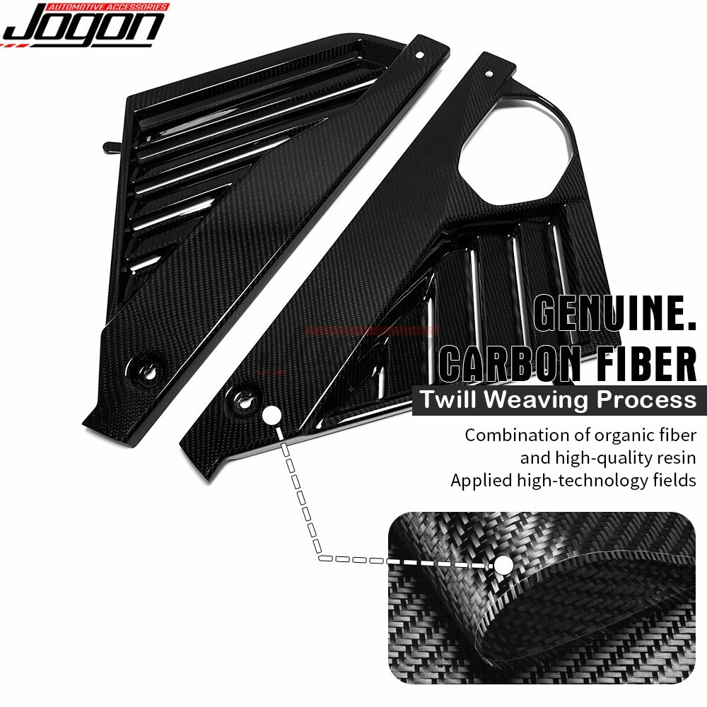 2PC Real Carbon Intake Engine Side Panel Trim For Corvette C8 Stingray Coupe 20+
