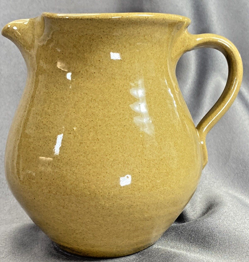 Hand Made Yellow/Brown Speckled Pottery Pitcher 28oz