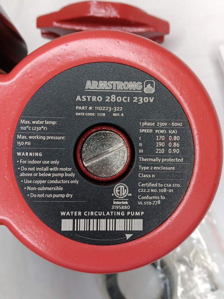 Armstrong Astro 280CI 230V circulator pump