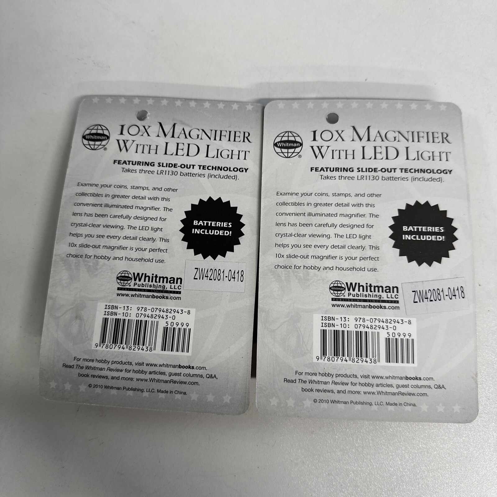 Coin Collector 10X Set Of 2 Magnifiers Pull Out Loupe 23mm Led Best Value Bill F