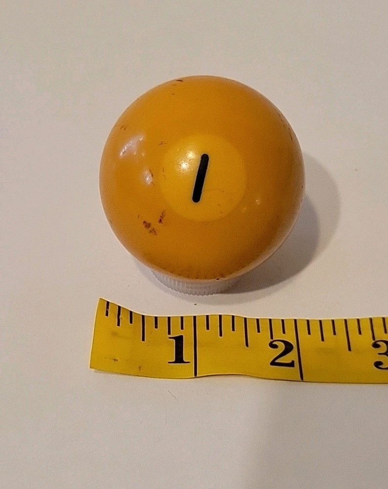 Vintage No. 1 Solid Yellow Pool Ball Billiard 2" Replacement (M)