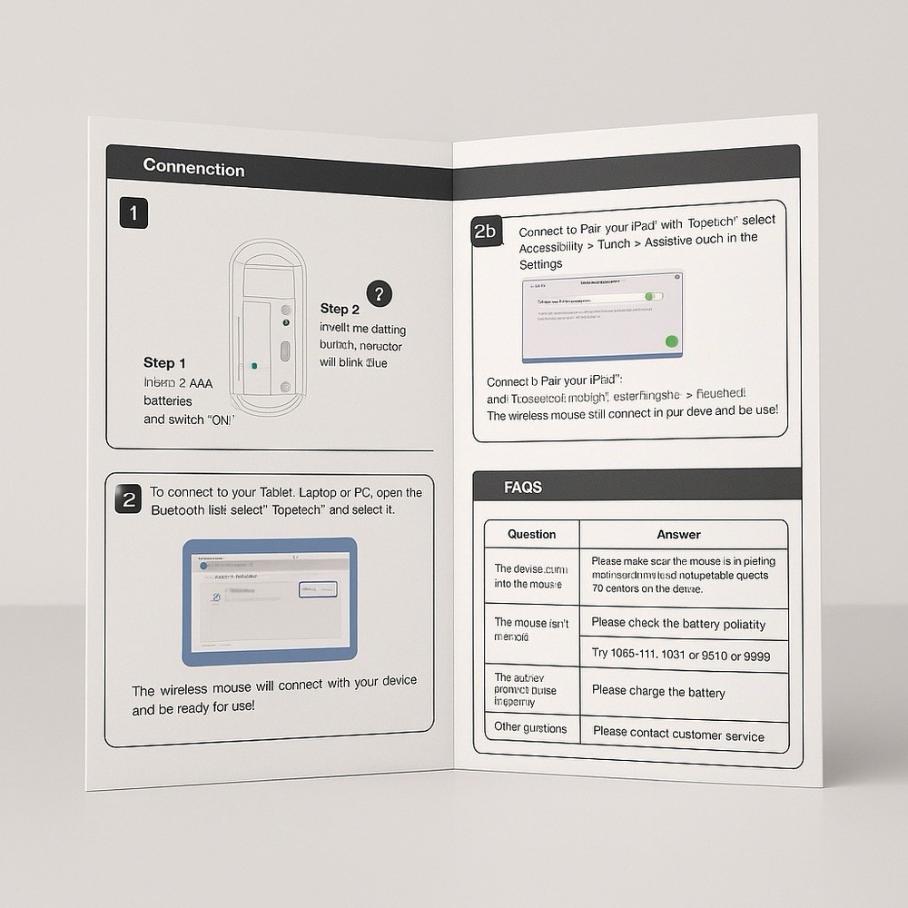 Wireless Mouse-Slim Battery Powered Bluetooth Mouse for iPad, Laptop Tablet,Pc