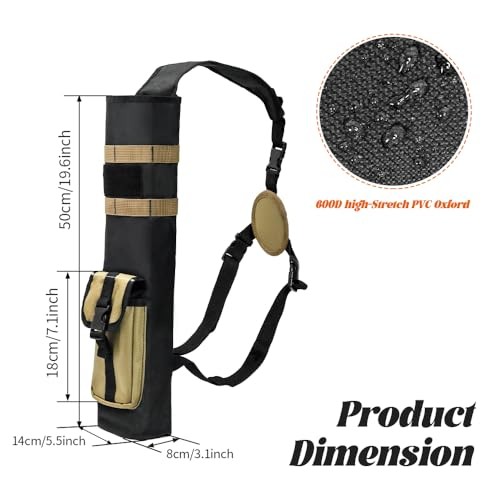 Archery Lightweight Back Arrow Quiver Khaki