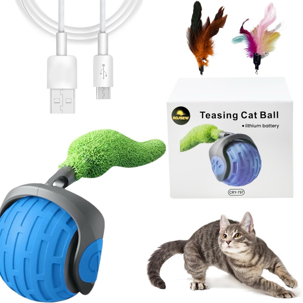 Speedy Tail 2.0 Automatic Interactive Cat Ball Toy – USB Rechargeable (2 pisces)