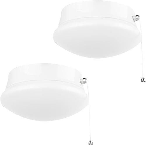 7” Modern LED Ceiling Light with Pull Chain 12W 4000K, 1300lm, 125W E26-2Pack