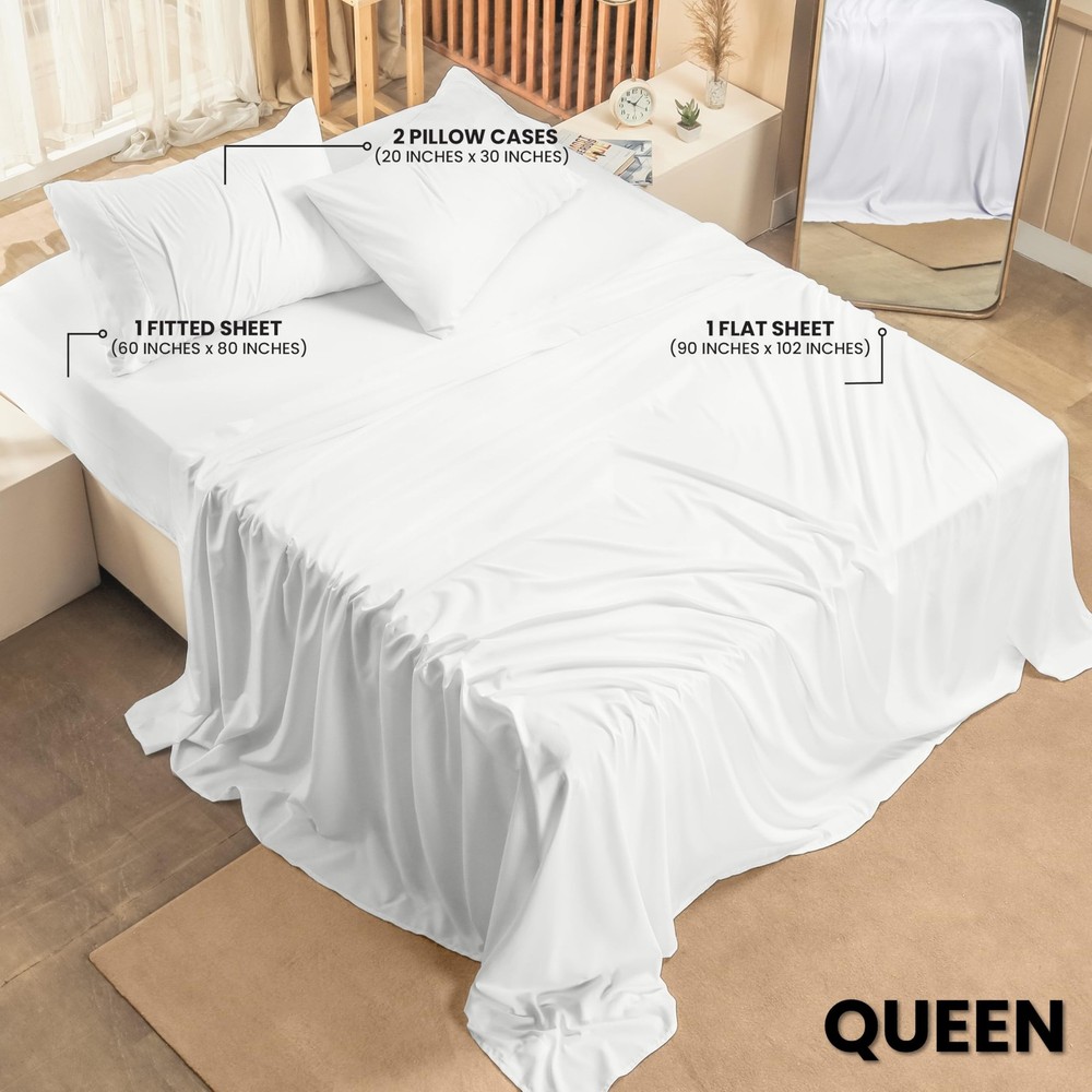 Utopia Bedding Queen Sheet Set – 4 Piece Bed Sheets for Queen Size Bed, So