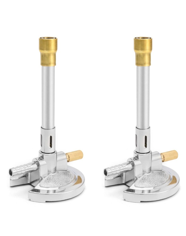 Lab Bunsen Burner Set with Flame Stabilizer & Gas Control - Efficient Heating, 2