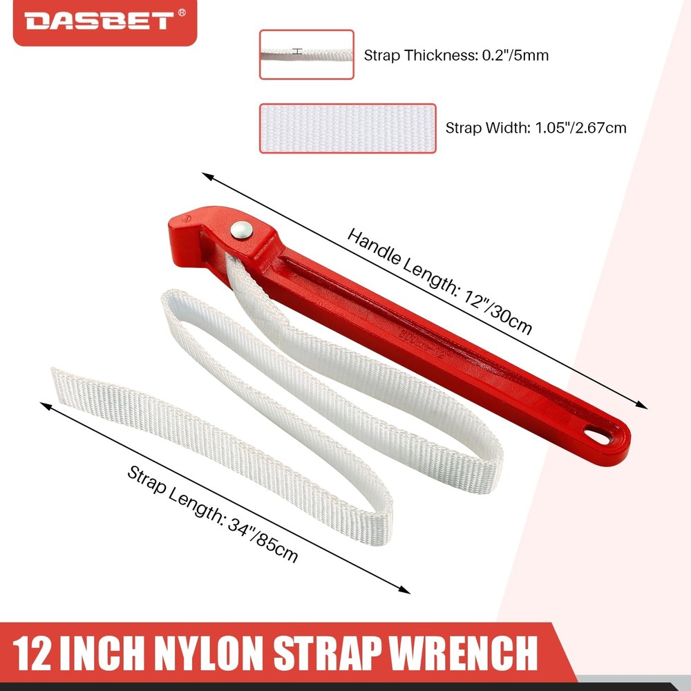 12 Inch Strap Wrench Pipe Adjustable Nylon Strap Pipe