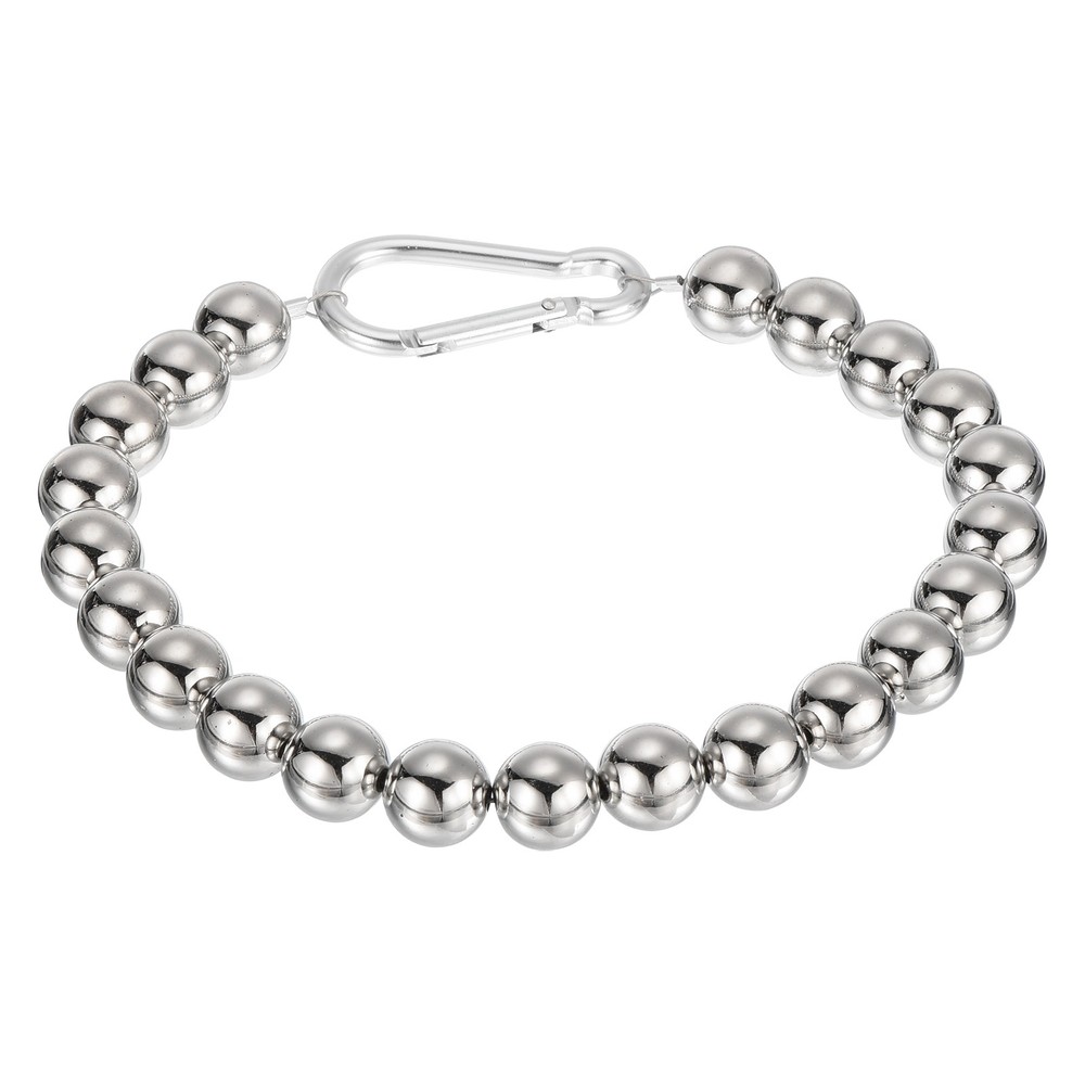 1 Pcs Flag Pole Beaded Retainer Ring, Silver Tone