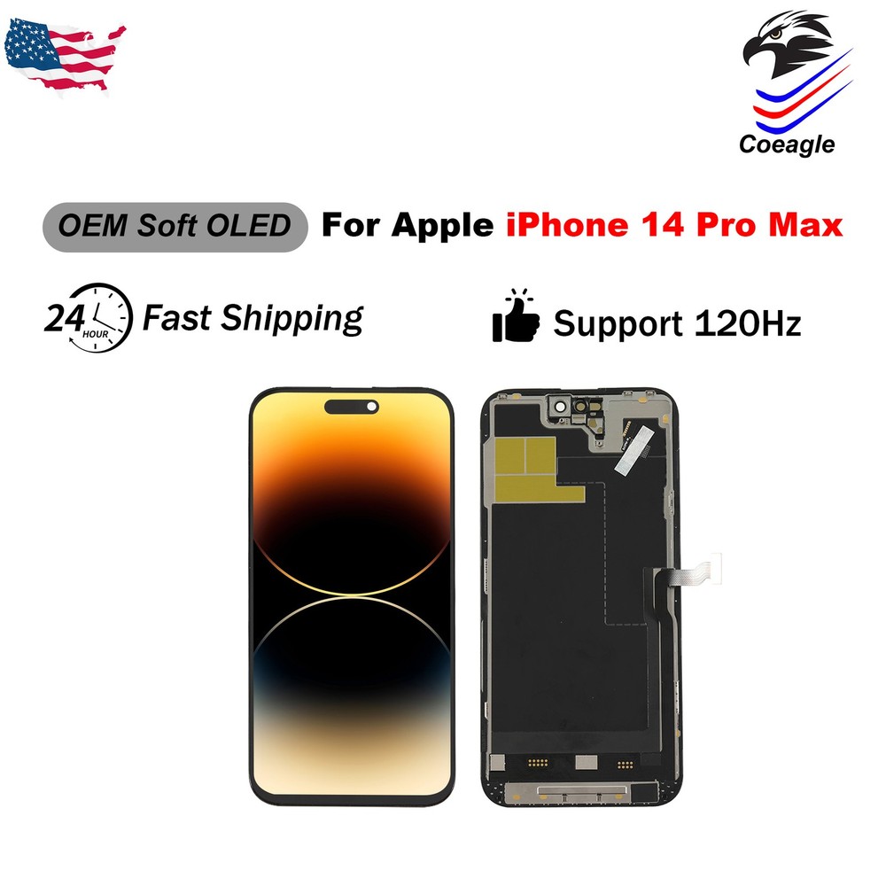 Soft OLED For Apple iPhone 14 Pro Max Display Touch Screen Digitizer Assembly