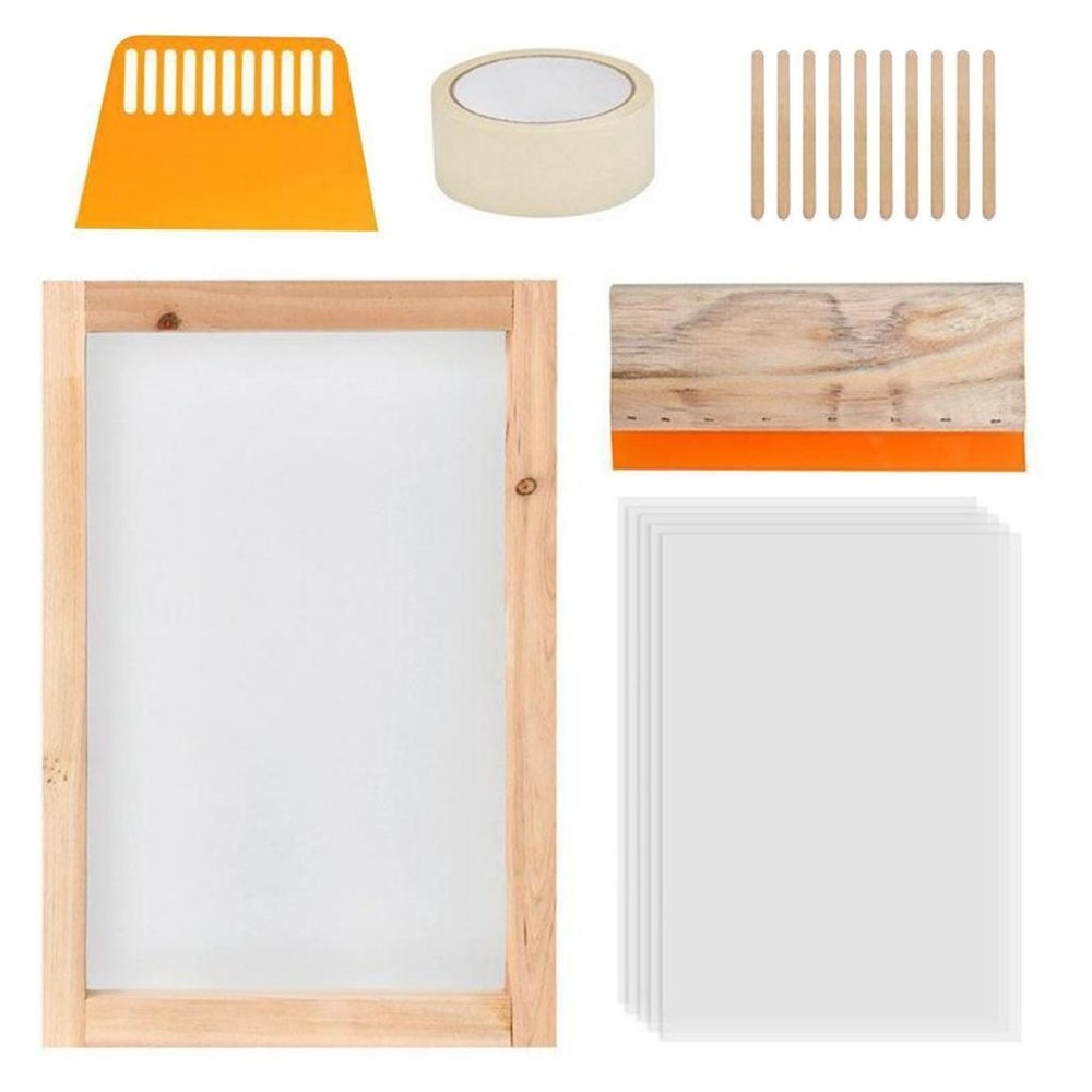 24x Silk Screen Frame, Screen Printing Set,Durable Safe Silk Screen Frame Mesh