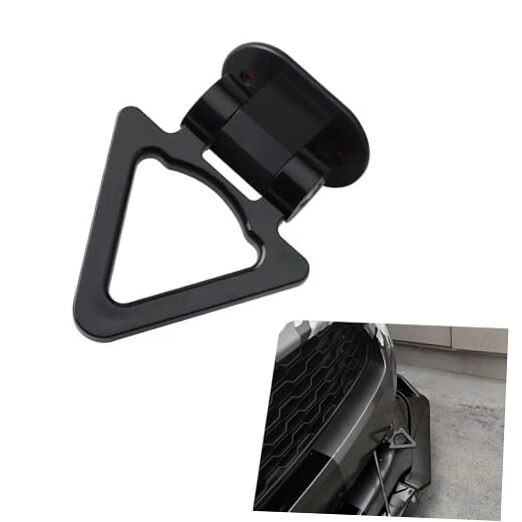 Triangle Tow Hook Decoration, Racing Style Self-Adhesive Trailer 1 PC Black