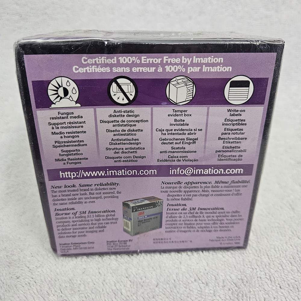 Sony Imation 3.5" High Density IBM 2HD PS/1/2 Formatted SEALED 10 Pack Diskettte