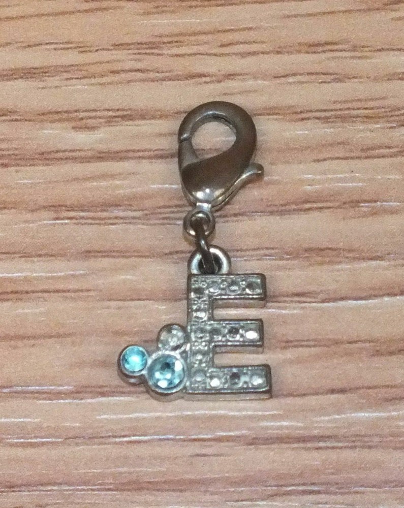 Genuine Disney Initial "Letter E" Replacement  Clip On Charm For Bracelet *READ*