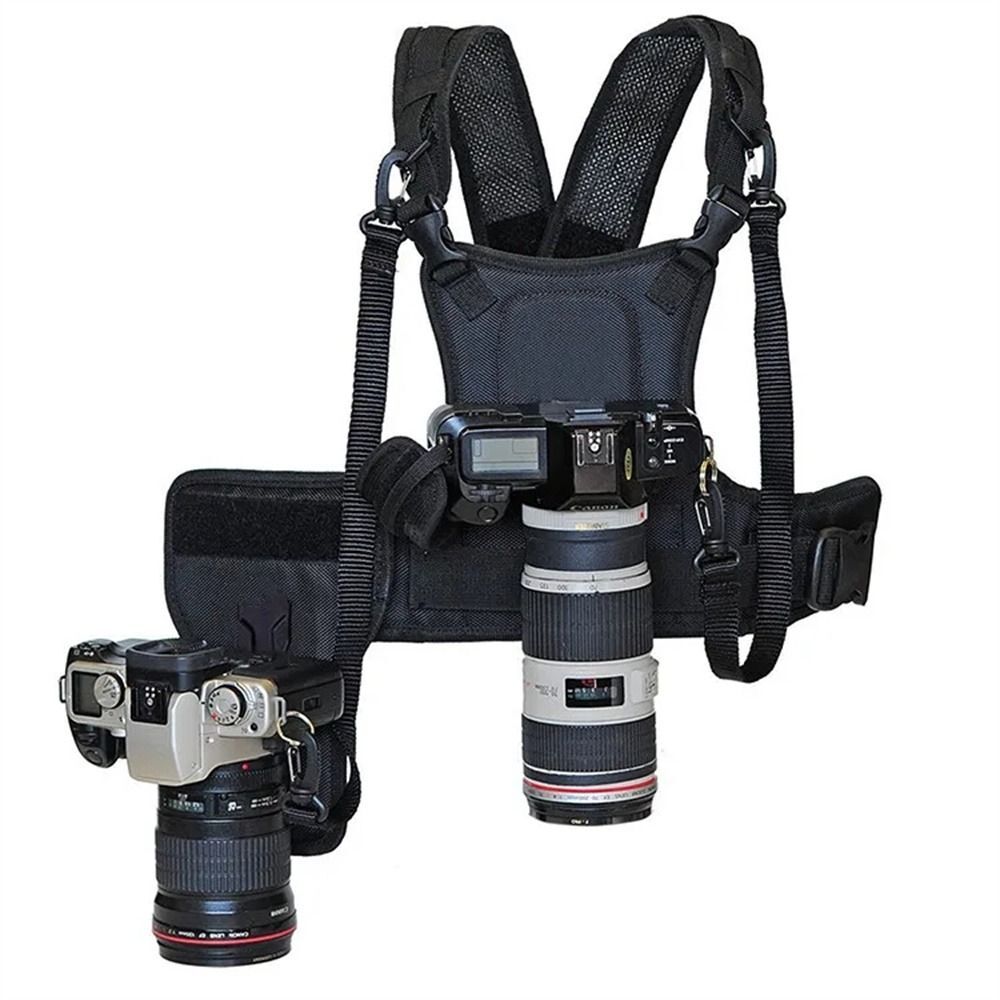 Dual 2 Camera Carrying Chest Harness System  Vest Quick Strap with Side