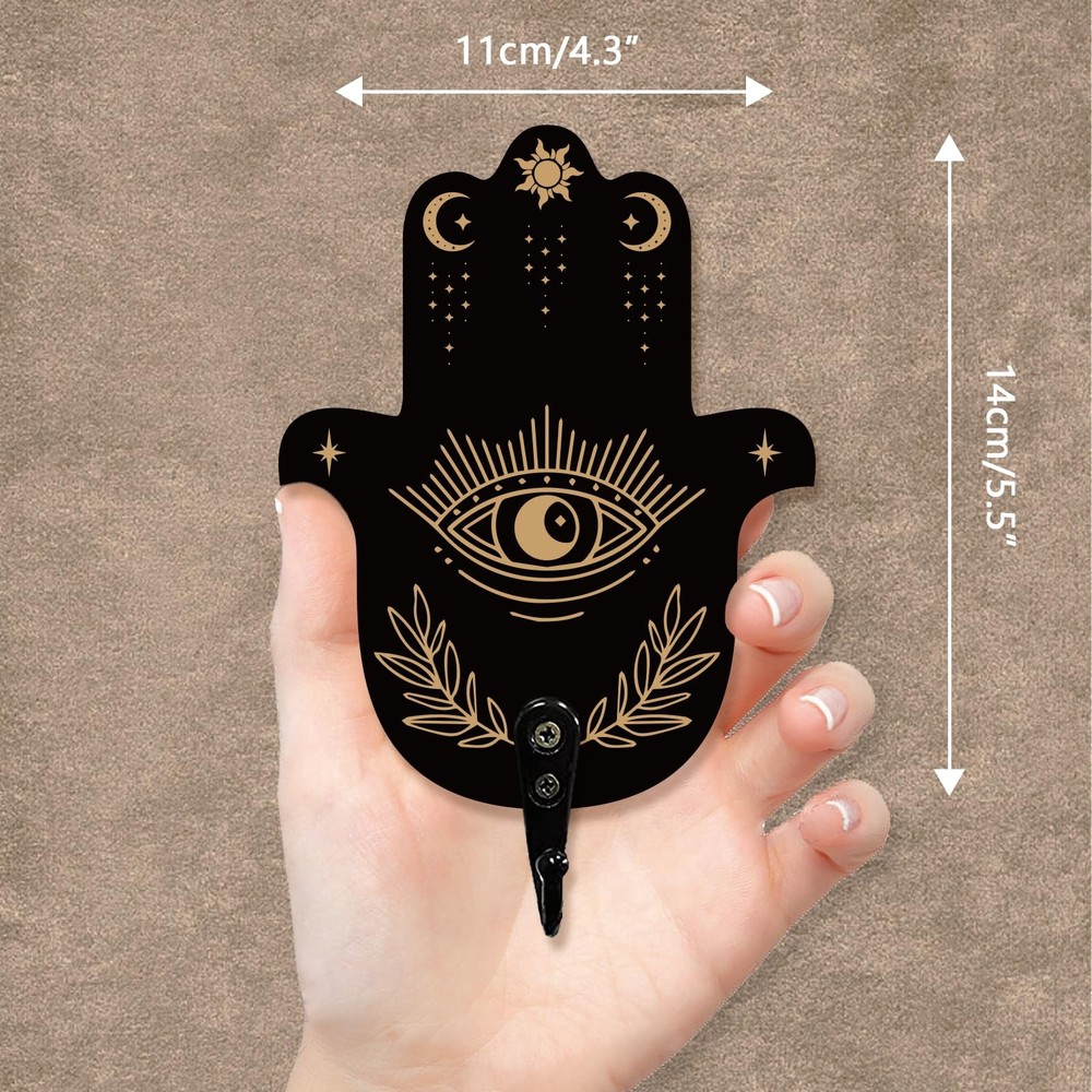 2 Sets Hamsa Hand Key Holder, Divination Text Wall Hooks Key Holder for Wall ...