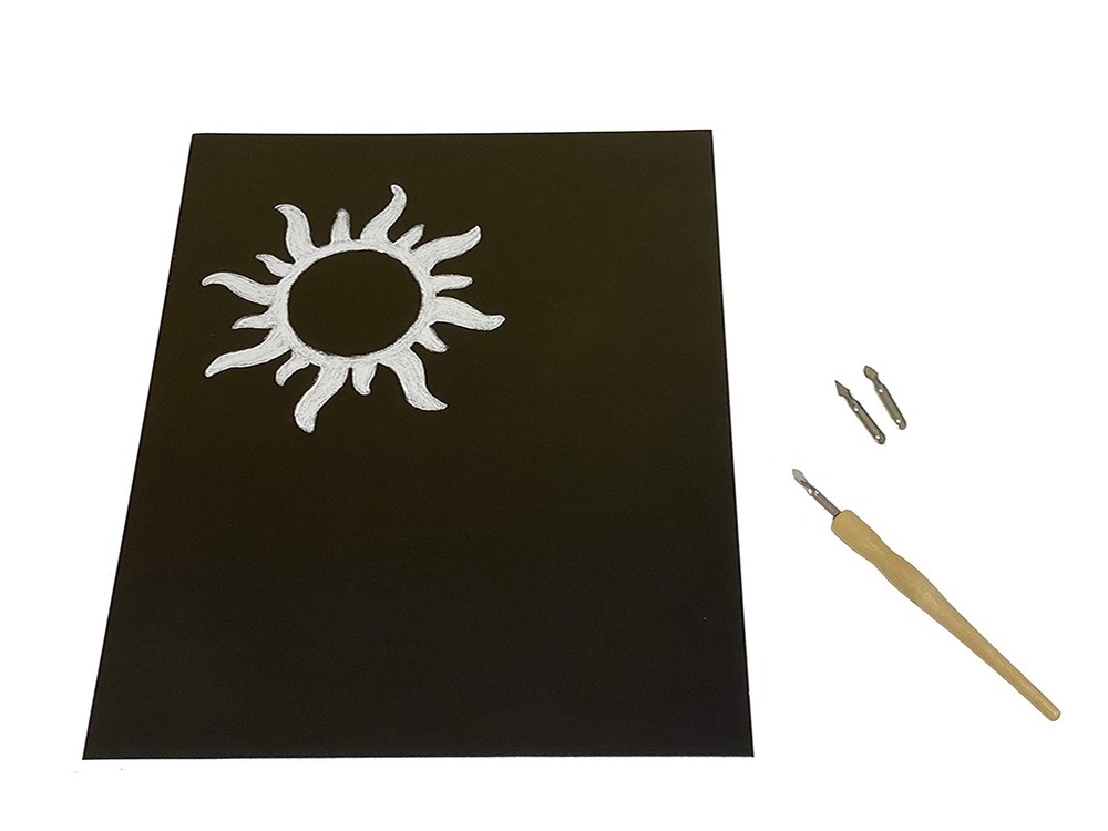 Black Scratchboard 11" x 14" 12 Sheets