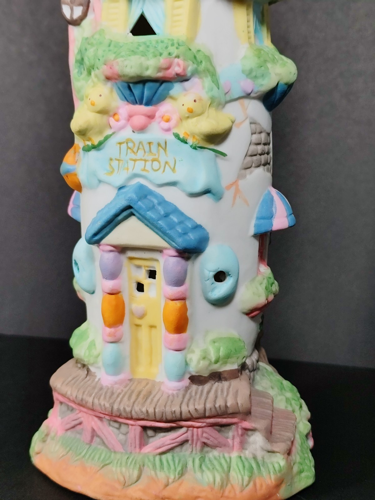 Cottontale Cottages Vintage 1995 Porcelain House Ceramic Train Station Tower