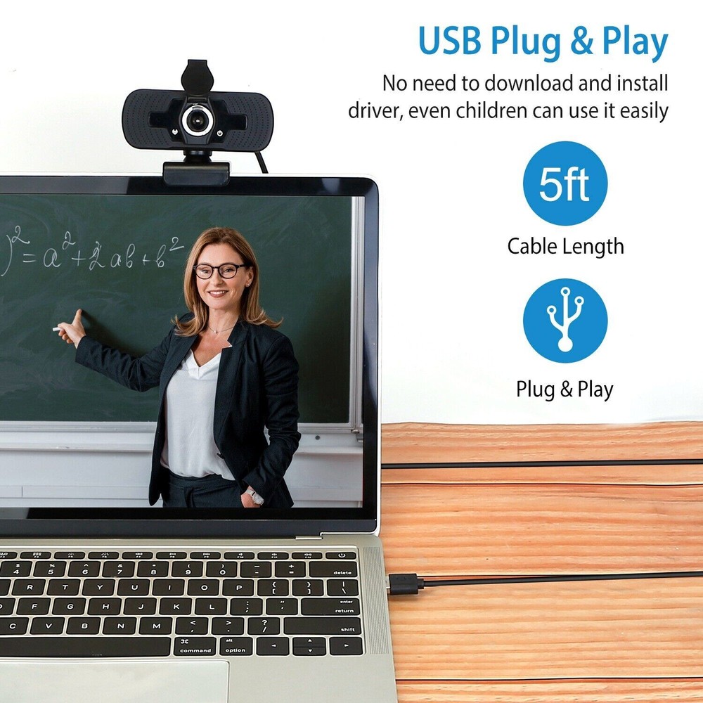 Full HD 1080P USB Webcam w/ Microphone for PC Desktop Laptop Computer Web Camera