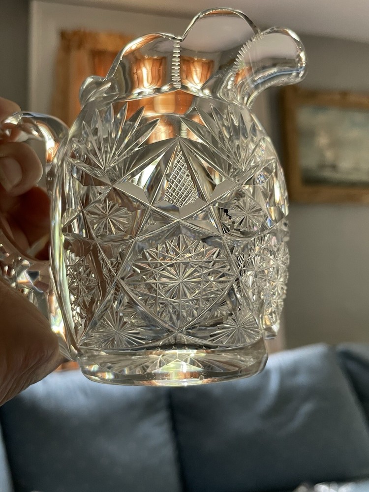 ABP Cut Glass Tall Creamer / Small Jug/ Small syrup