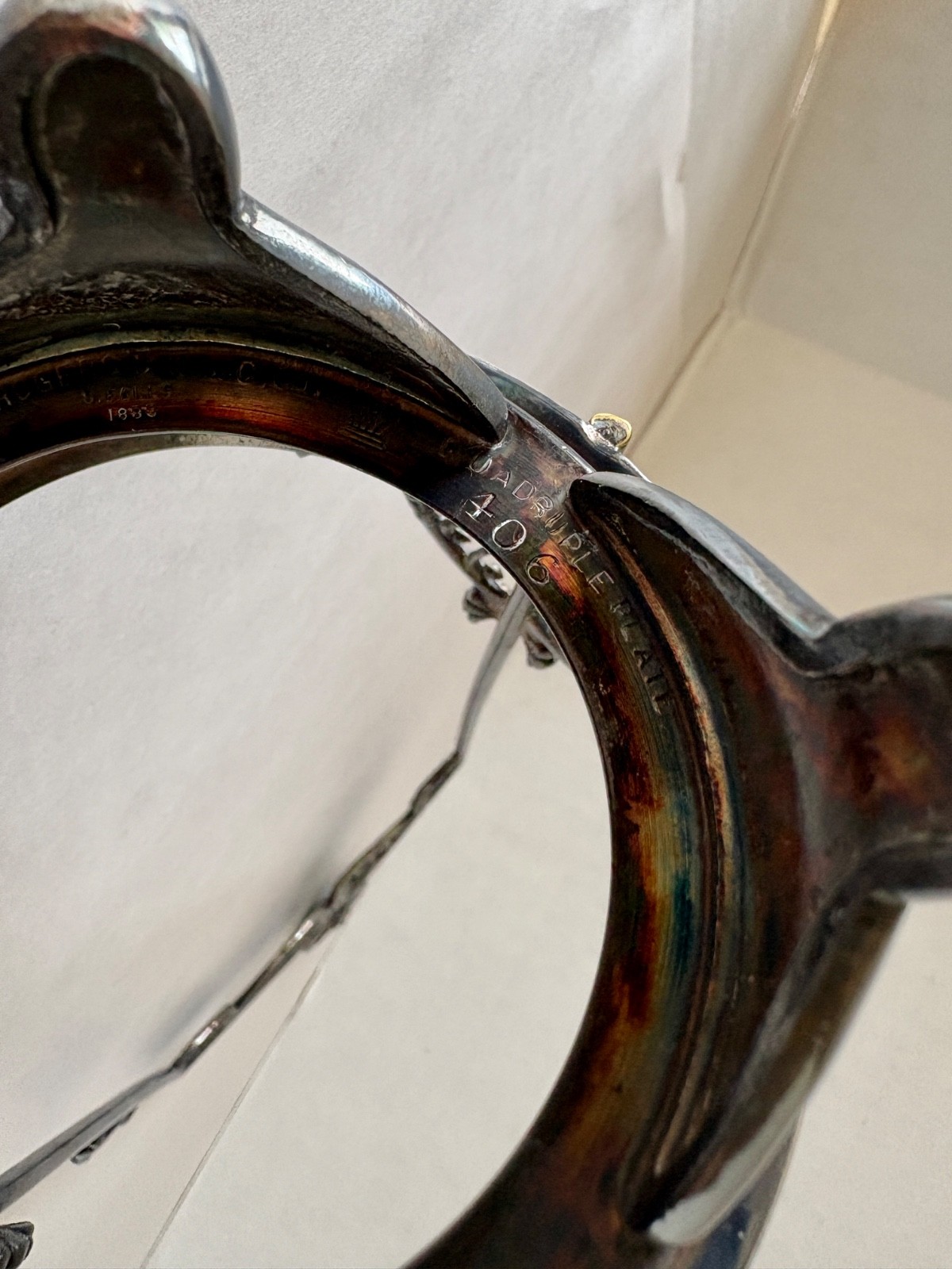 Antique Roger Bros. Aesthetic Silverplated Pickle Castor w/Tongs/Etched Jar 1883