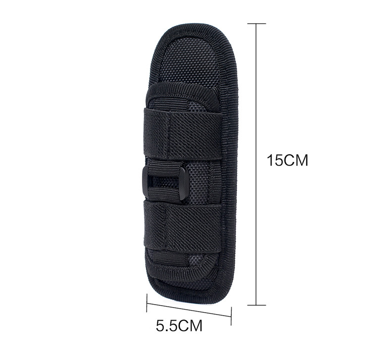 Tactical Hunting 360 Degrees Rotatable Molle Flashlight Pouch Holster Torch Case