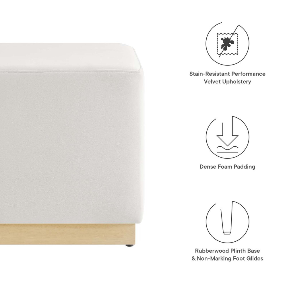Modway 17" Square Performance Velvet Upholstered Ottoman