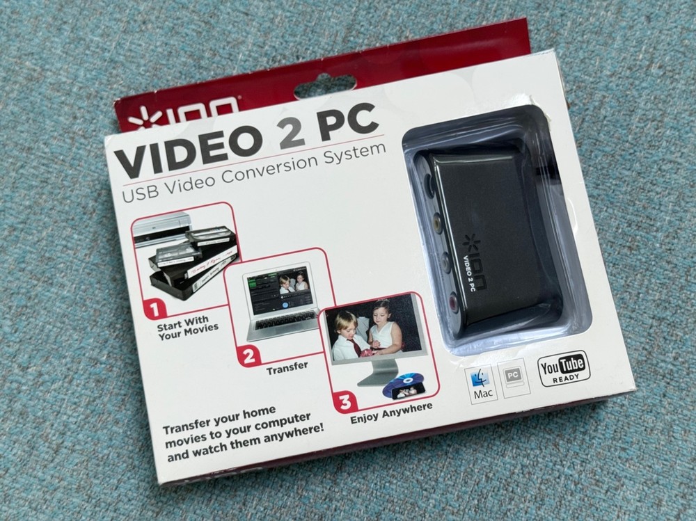 OPEN BOX UNTESTED / ION Video 2 PC VHS VCR to Comp USB Video Conversion System