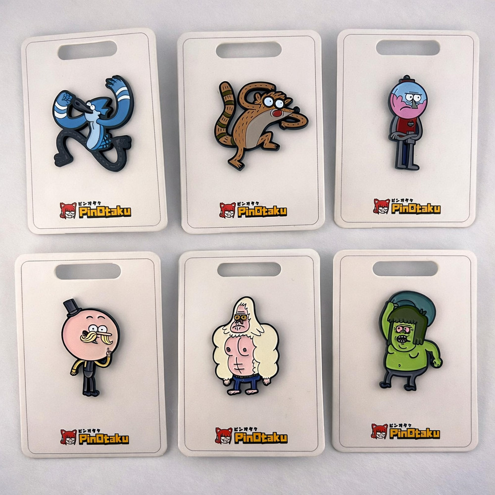 6x Regular Show Mordecai Rigby Benson Muscle Man Skips Pops Enamel Pin Set