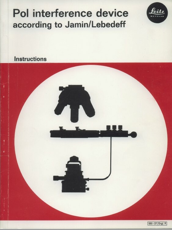Leitz Pol Interference Microscope Jamin Lebedeff Device Manual on CD