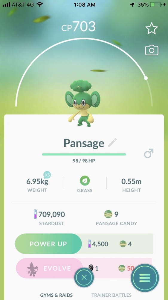 Pokemon Regional Pansage Safe & Fast