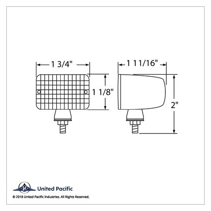 United Pacific 30328 Auxiliary Light Small, Rectangular