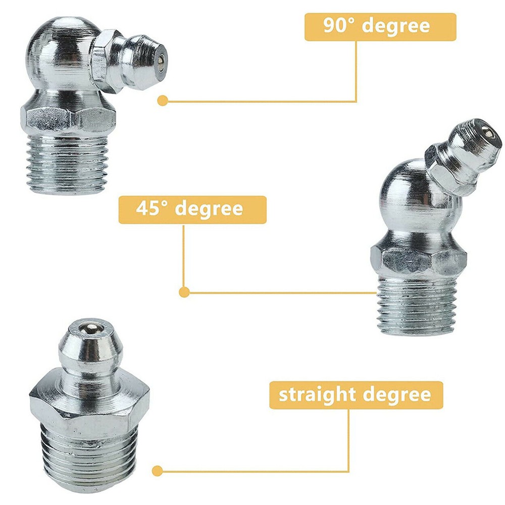 2 Pack Grease Gun Coupler Double Handle Quick Release Lock On Coupling with Hose