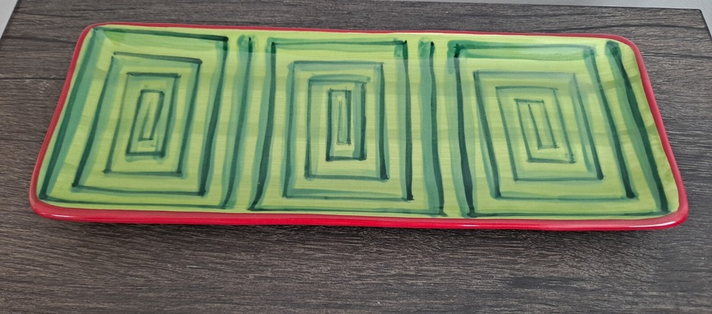 Gail Pittman Rectangle 11" Pottery Tray, Signed