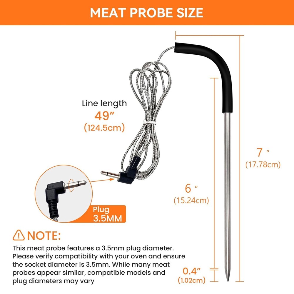 2-Pack Meat Thermometer Replacement for Pit Boss Pellet Grills and Red