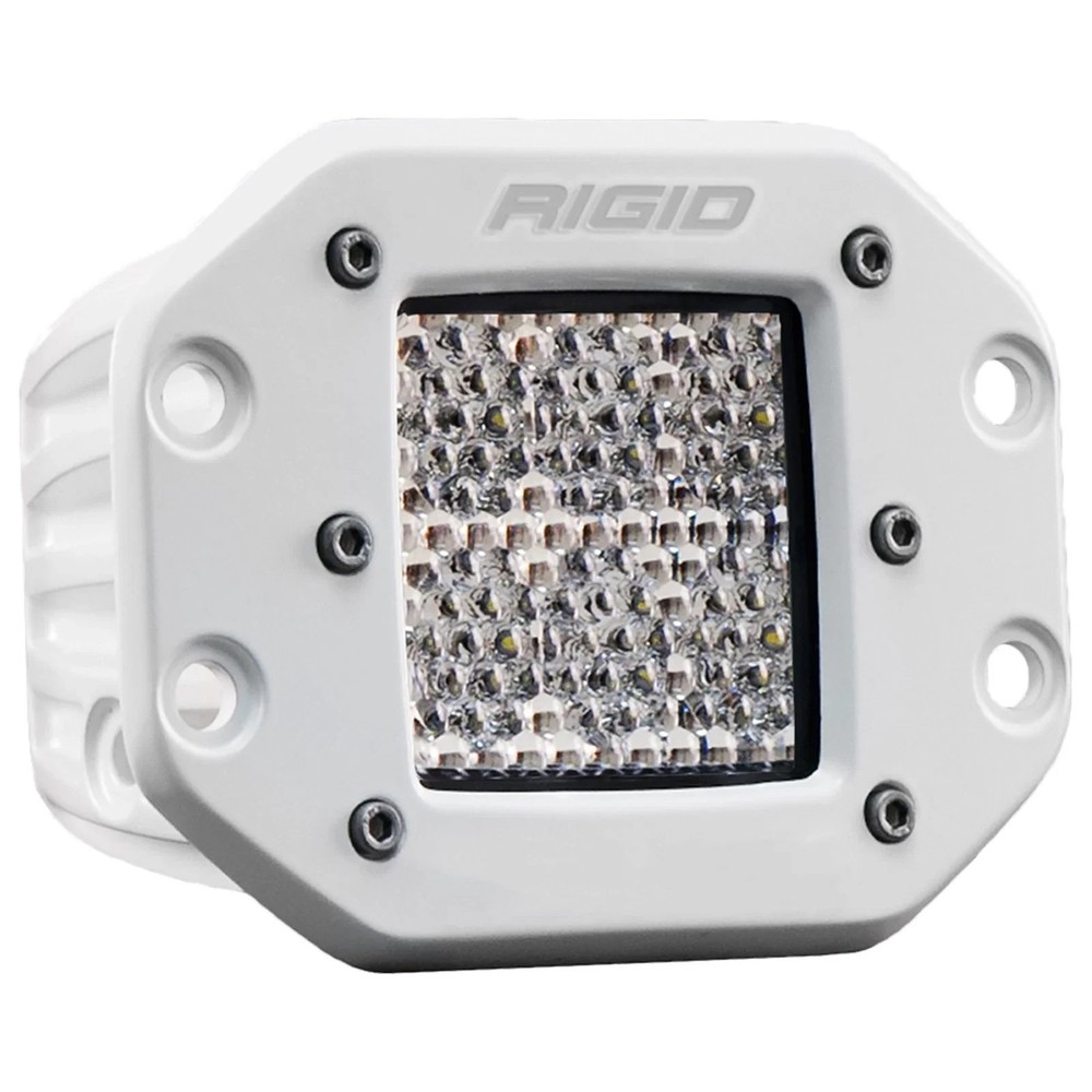 Rigid 611513 D-Series PRO Flood Diffused White Square LED Single Light Kit White