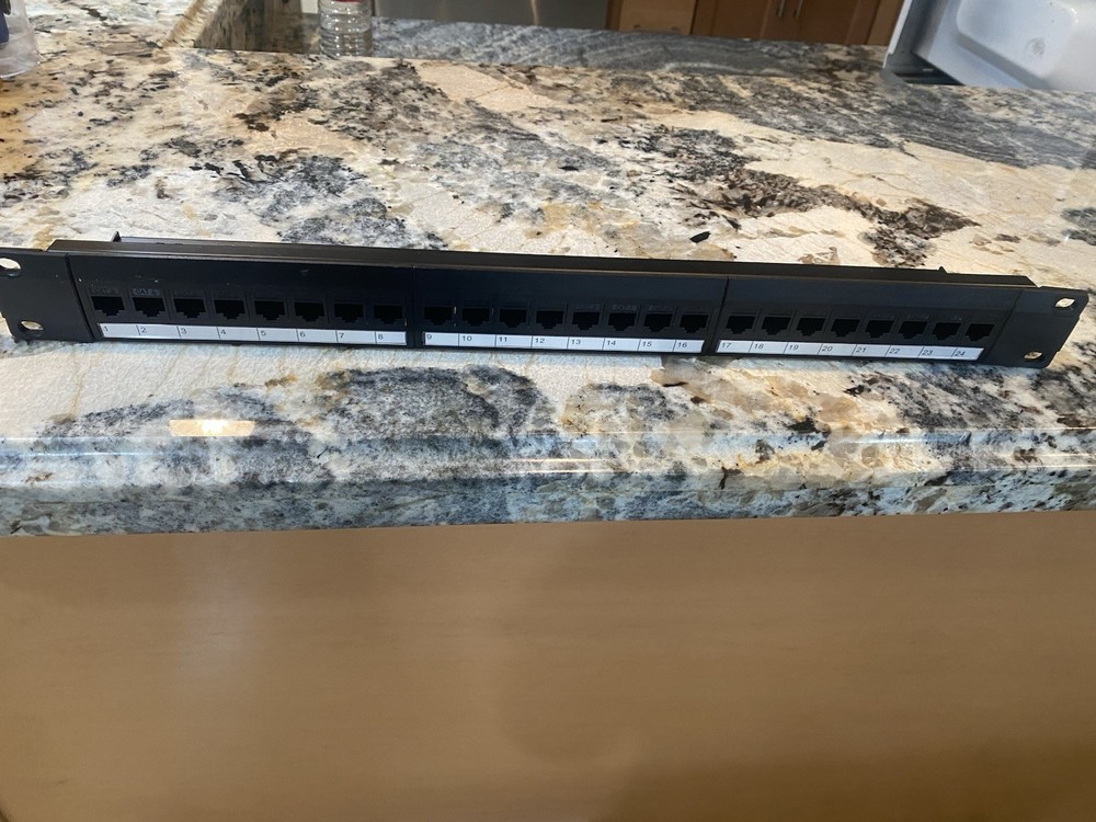 Panduit Cat6  Patch Panel Rack Mount Black, 24 Ports