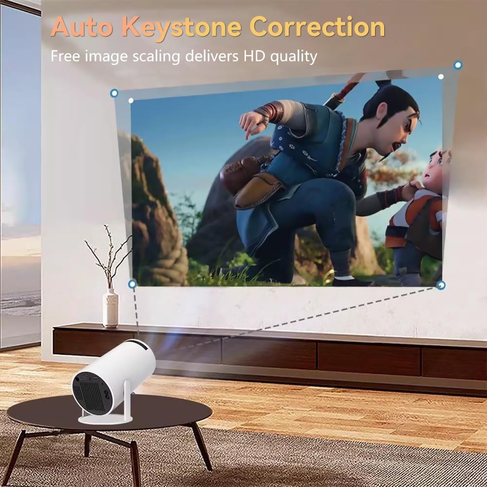 Mini Projector With WIFI and Bluetooth, Portable Projector 4K Support, Androi...