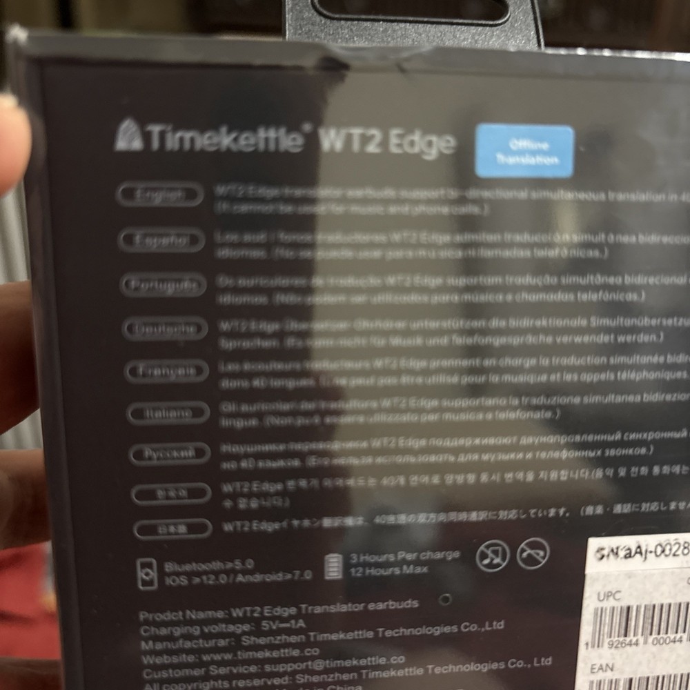 TIMEKETTLE WT2 EDGE TRANSLATOR EARBUDS G2U